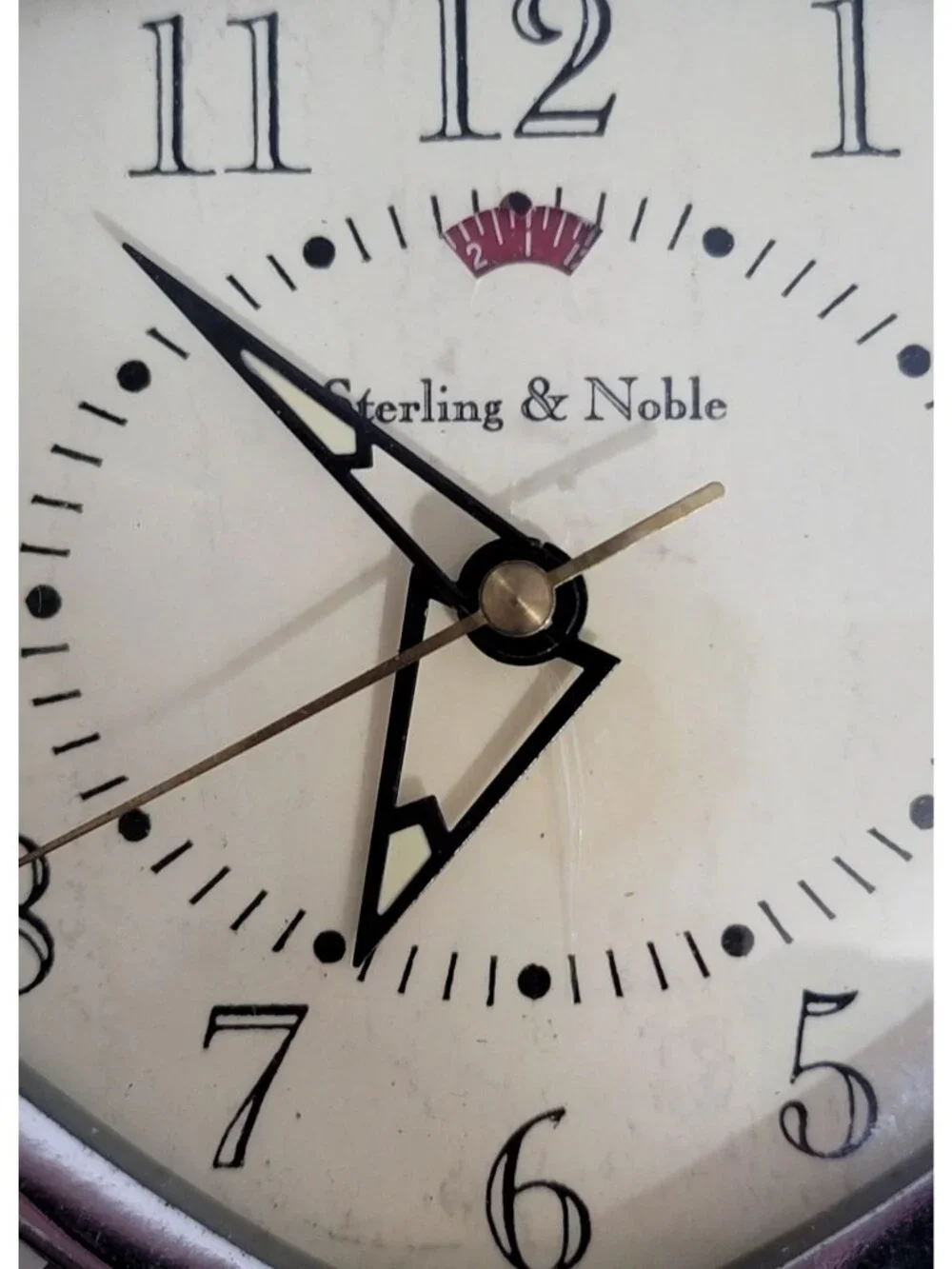 Vintage Style Sterling & Noble MCM Tabletop Clock Green Silver Retro Atomic